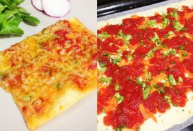 Deliciosa pizza casera para niños con verduras escondidas